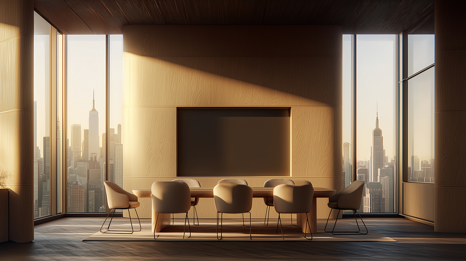 NY office interior with brand-led conference room environment
