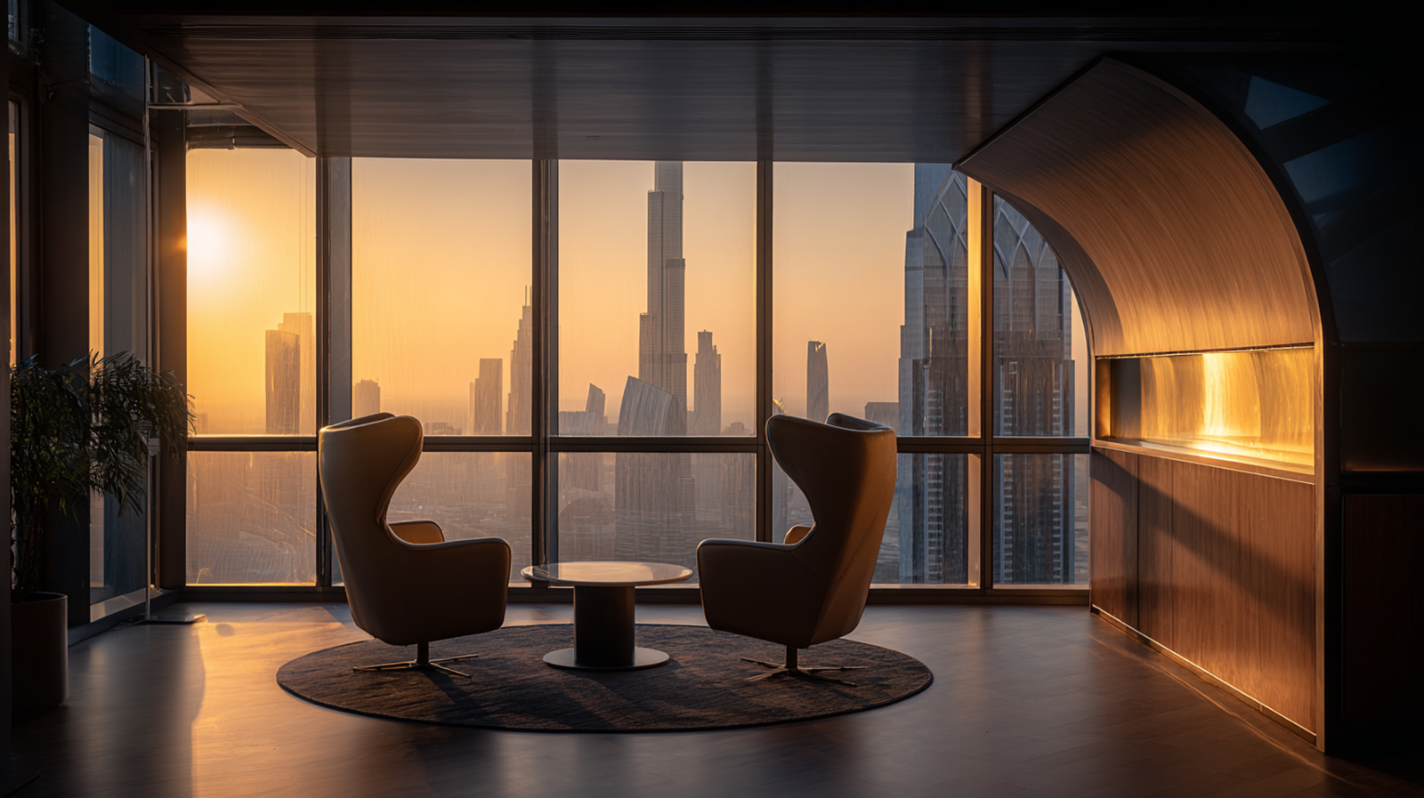 Private banking conference seating area with interior design